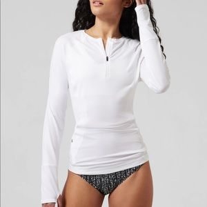 Athleta Pacifica Illume UPF Top Size MT, White